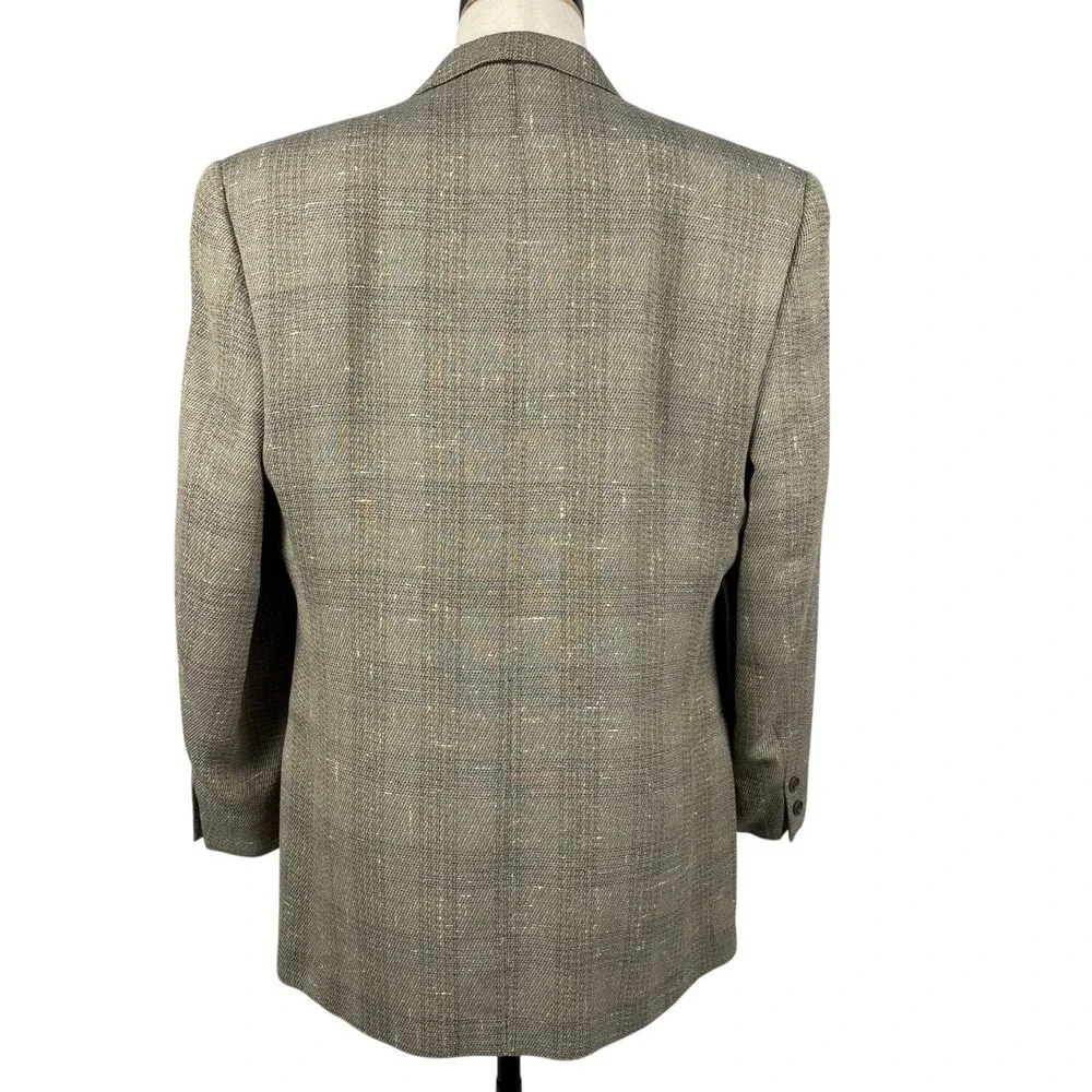 Ermenegildo Zegna Wool Silk Sport Coat Mens 40US 50IT Tan Taupe Textured Slub